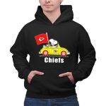 Kansas City Chiefs Snoopy Riding with Woodstock in Yellow Car 2 Hoodie