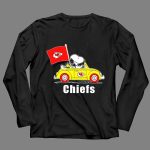 Kansas City Chiefs Snoopy Riding with Woodstock in Yellow Car 4 Long Sleeves