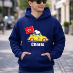 Kansas City Chiefs Snoopy Riding with Woodstock in Yellow Car 8 Hoodie