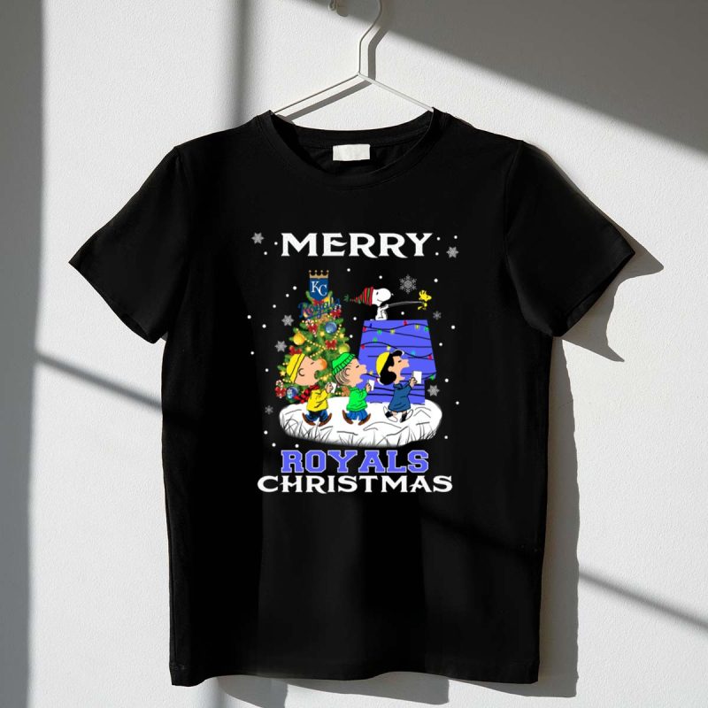Kansas City Royals Christmas With Snoopy And Friends Merry Festive 1 T Shirt 1.Jpg