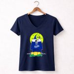 Kansas City Royals Halloween Snoopy Peanuts Moon Pumpkins 57 Womens V Neck 1.jpg