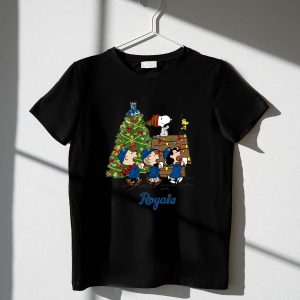 Kansas City Royals Merry Christmas Tree With Snoopy And Peanuts Characters 1 T Shirt 1.jpg