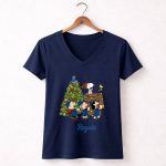 Kansas City Royals Merry Christmas Tree With Snoopy And Peanuts Characters 57 Womens V Neck 1.jpg