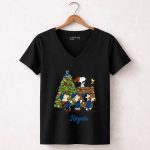 Kansas City Royals Merry Christmas Tree With Snoopy And Peanuts Characters 7 Womens V Neck 1.jpg