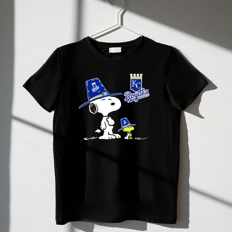 Kansas City Royals Snoopy And Woodstock Pilgrim Hat 1 T Shirt 1.Jpg