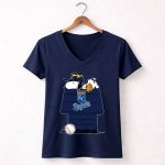Kansas City Royals Snoopy And Woodstock Resting Together 57 Womens V Neck 1.jpg