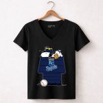 Kansas City Royals Snoopy And Woodstock Resting Together 7 Womens V Neck 1.jpg