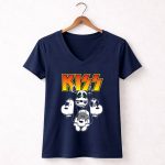 Kiss Band Snoopy Characters 5 Womens V Neck.jpg
