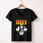 Kiss Band Snoopy Characters 7 Womens V Neck.jpg