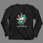 Kiss Me Im Highrish Snoopy with Leprechaun Hat and Cannabis Leaves 4 Long Sleeves