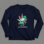 Kiss Me Im Highrish Snoopy with Leprechaun Hat and Cannabis Leaves 91 Long Sleeves