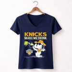 Knicks Make Me Drink Snoopy New York Knicks Fans 5 Womens V Neck