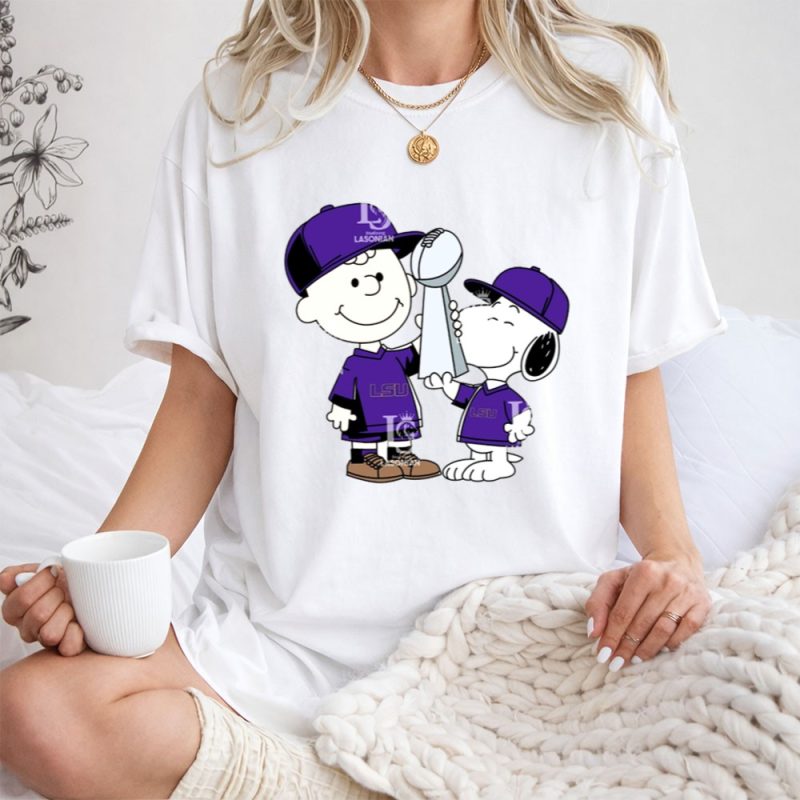 Lsu Tigers Charlie Brown And Snoopy Champions Mashup 1 T Shirt 1.Jpg