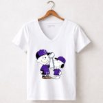 LSU Tigers Charlie Brown and Snoopy Champions Mashup 5 Womens V Neck 1.jpg
