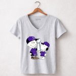 LSU Tigers Charlie Brown and Snoopy Champions Mashup 7 Womens V Neck 1.jpg