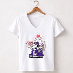 LSU Tigers Snoopy and Hello Kitty Valentine 5 Womens V Neck 1.jpg