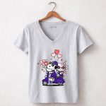 LSU Tigers Snoopy and Hello Kitty Valentine 7 Womens V Neck 1.jpg