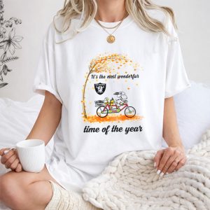 Las Vegas Raiders Autumn Bike Snoopy Its The Most Wonderful Time Of The Year T Shirt T Shirt 1
