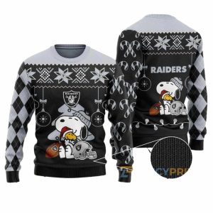 Las Vegas Raiders Charlie Brown Peanuts Snoopy Santa Claus Ugly Sweater 1.jpg