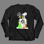 Las Vegas Raiders NFL Christmas Snoopy and Woodstock with Tree and Football 4 Long Sleeves