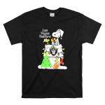 Las Vegas Raiders NFL Christmas Snoopy and Woodstock with Tree and Football T Shirt 6