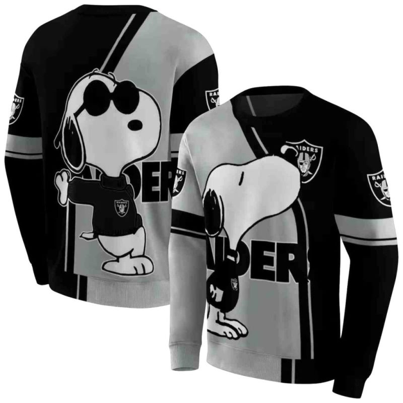 Las Vegas Raiders Playful Snoopy Black Aop Sweatshirt 1.Jpg