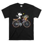 Las Vegas Raiders Snoopy Bicycle Adventure with Woodstock and Flowers T Shirt 6