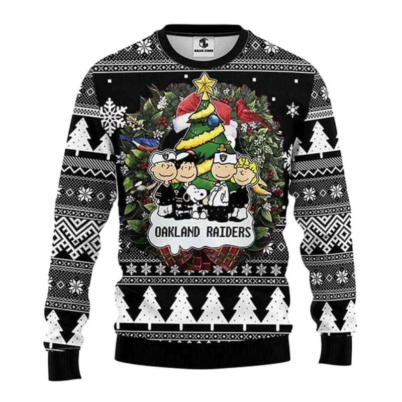 Las Vegas Raiders Snoopy With Friends Cute Funny Ugly Sweater 1.Jpg