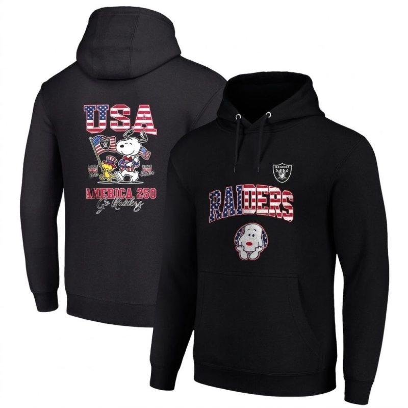 Las Vegas Raiders X Peanuts Snoopy Usa America 250Th Anniversary Aop Hoodie 1.Jpg