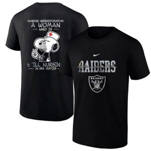 Las Vegas Raiders x Peanuts Snoopy never underestimate a women shirt.jpg
