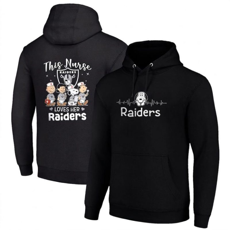 Las Vegas Raiders X Peanuts Snoopy This Nurse Loves Her Aop Hoodie 1.Jpg