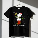 Let It Snoopy Snoopy in Christmas Sock with Santa Hat and Present 1 T Shirt 1.jpg