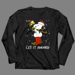 Let It Snoopy Snoopy in Christmas Sock with Santa Hat and Present 4 Long Sleeves 1.jpg