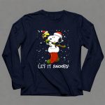 Let It Snoopy Snoopy in Christmas Sock with Santa Hat and Present 6 Long Sleeves 1.jpg