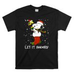 Let It Snoopy Snoopy in Christmas Sock with Santa Hat and Present T Shirt 6 1.jpg