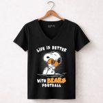 Life Is Better With Bears Football Snoopy Hugging 7 Womens V Neck