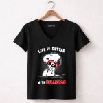 Life Is Better With Bulldogs Snoopy Hugging Georgia Helmet 7 Womens V Neck.jpg