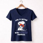 Life Is Better With Cowboys Football Snoopy Hugging Dallas Star 5 Womens V Neck