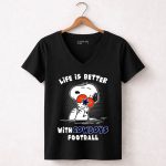 Life Is Better With Cowboys Football Snoopy Hugging Dallas Star 7 Womens V Neck
