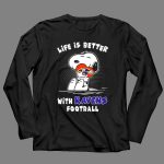 Life Is Better With Ravens Football Snoopy Hugging Baltimore Ravens 4 Long Sleeves