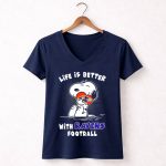 Life Is Better With Ravens Football Snoopy Hugging Baltimore Ravens 5 Womens V Neck