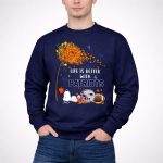 Life Is Better with Patriots New England Football Autumn Leaves and Snoopy T Shirt T Shirt 3
