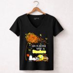 Life Is Better with Steelers Autumn Snoopy Football Helmet 7 Womens V Neck