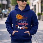 Life is Better with Crimson Autumn Leaves Butterflies Snoopy Woodstock 8 Hoodie
