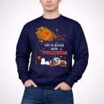 Life is Better with Falcons Autumn Leaves Helmet Football Snoopy 3 Sweatshirt