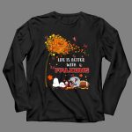 Life is Better with Falcons Autumn Leaves Helmet Football Snoopy 4 Long Sleeves