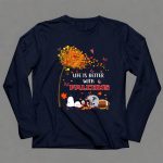 Life is Better with Falcons Autumn Leaves Helmet Football Snoopy 6 Long Sleeves