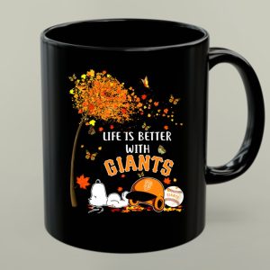 Life is Better with Giants Snoopy Fall Leaves Baseball Cap 1 mug 1.jpg