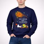 Life is Better with Packers Green Bay Football Autumn Snoopy Leaves 3 Sweatshirt
