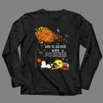 Life is Better with Packers Green Bay Football Autumn Snoopy Leaves 4 Long Sleeves
